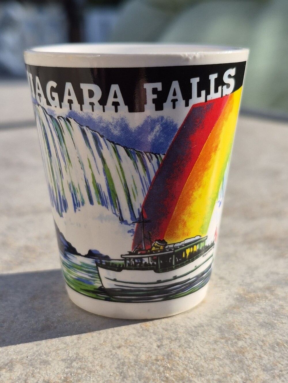 Vintage Niagara Falls Rainbow Maid Of The Mist Souvenir Shot Glass